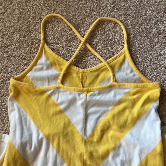 Gap Women’s Medium MD Maxi Yellow White Chevron Cotton EUC - Picture 4 of 4